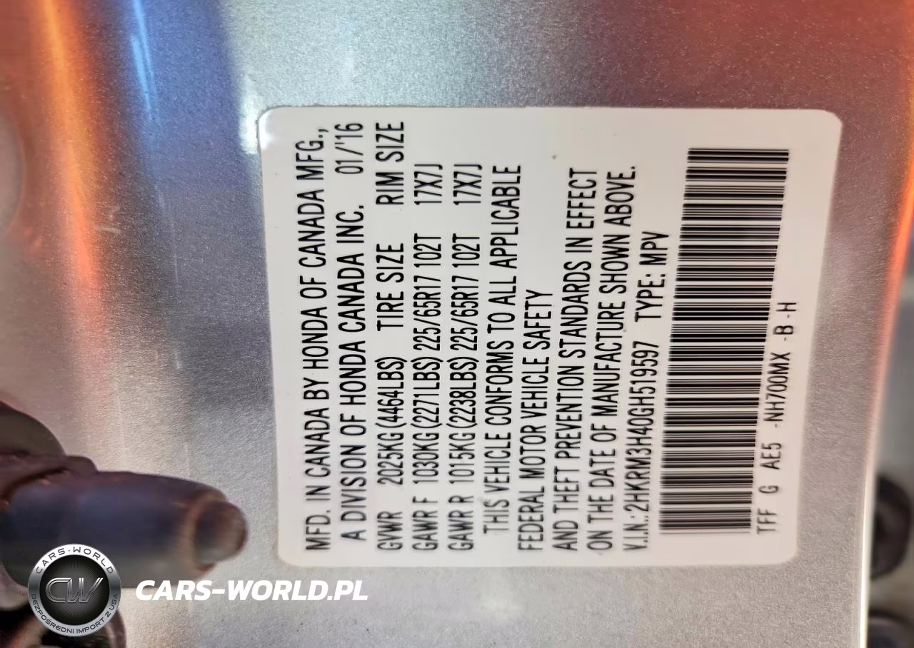 2016 Honda Cr-V Se VIN:2HKRM3H40GH519597 - 13