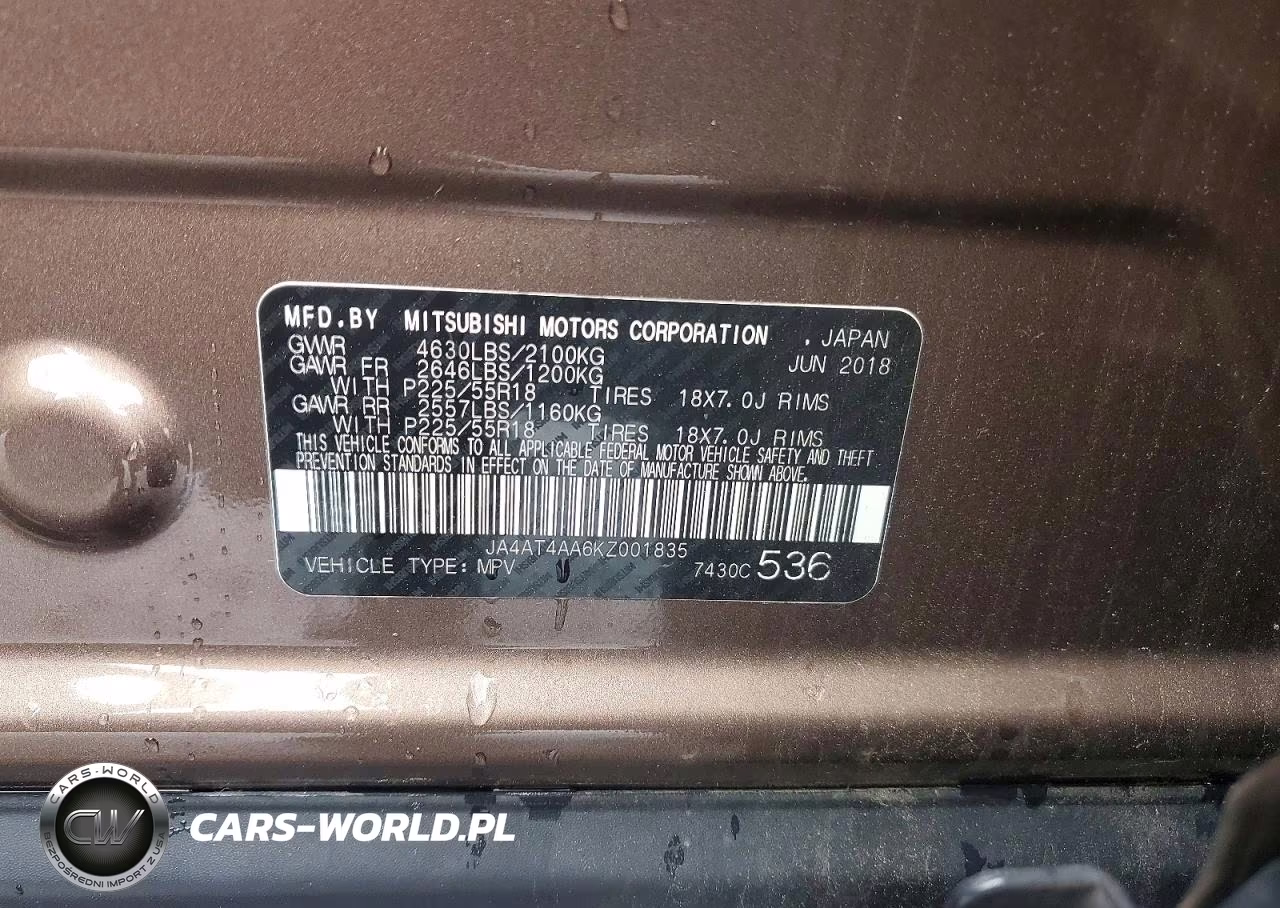 2019 Mitsubishi Eclipse Cross Le VIN:JA4AT4AA6KZ001835 - 13