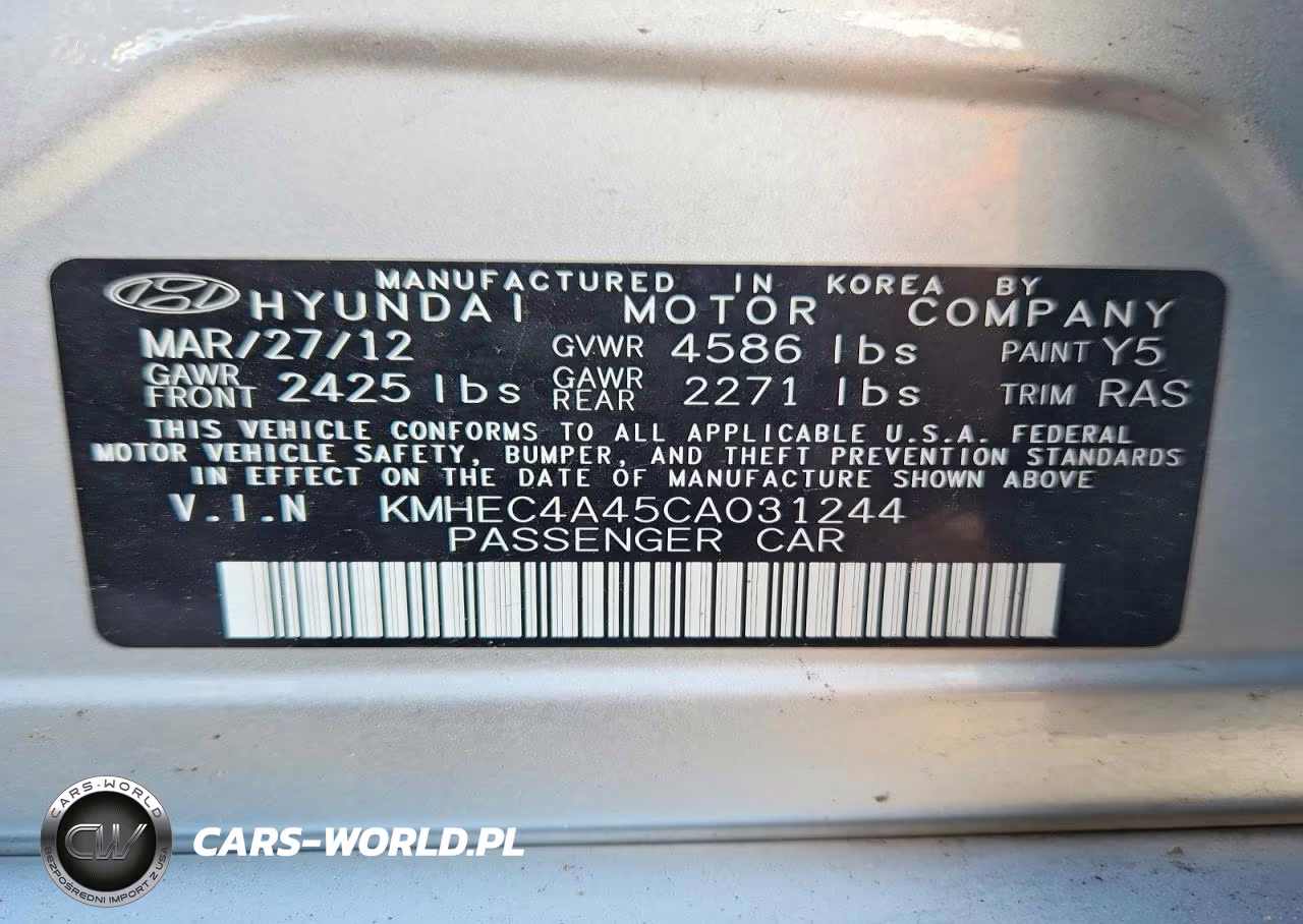 2012 Hyundai Sonata Hybrid VIN:KMHEC4A45CA031244 - 12
