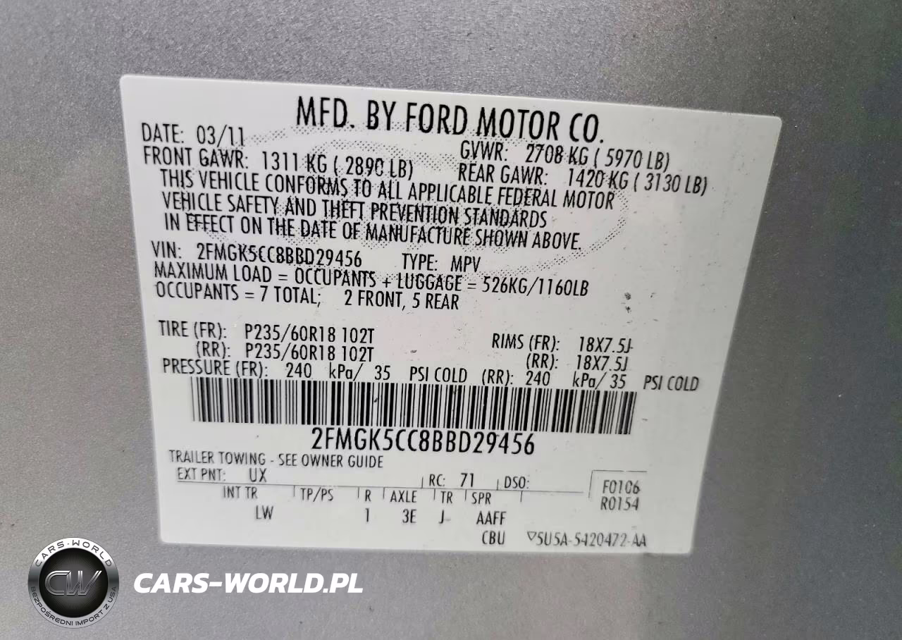 2011 Ford Flex Sel VIN:2FMGK5CC8BBD29456 - 12
