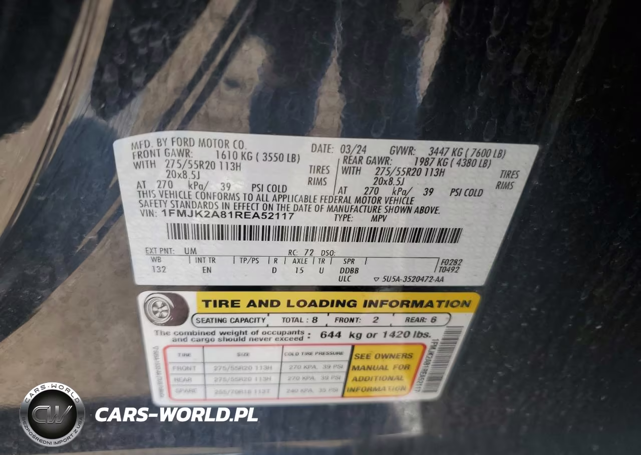 2024 Ford Expedition Max Limited VIN:1FMJK2A81REA52117 - 12