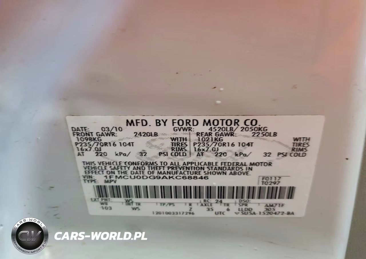2010 Ford Escape Xlt VIN:1FMCU0DG9AKC68846 - 13