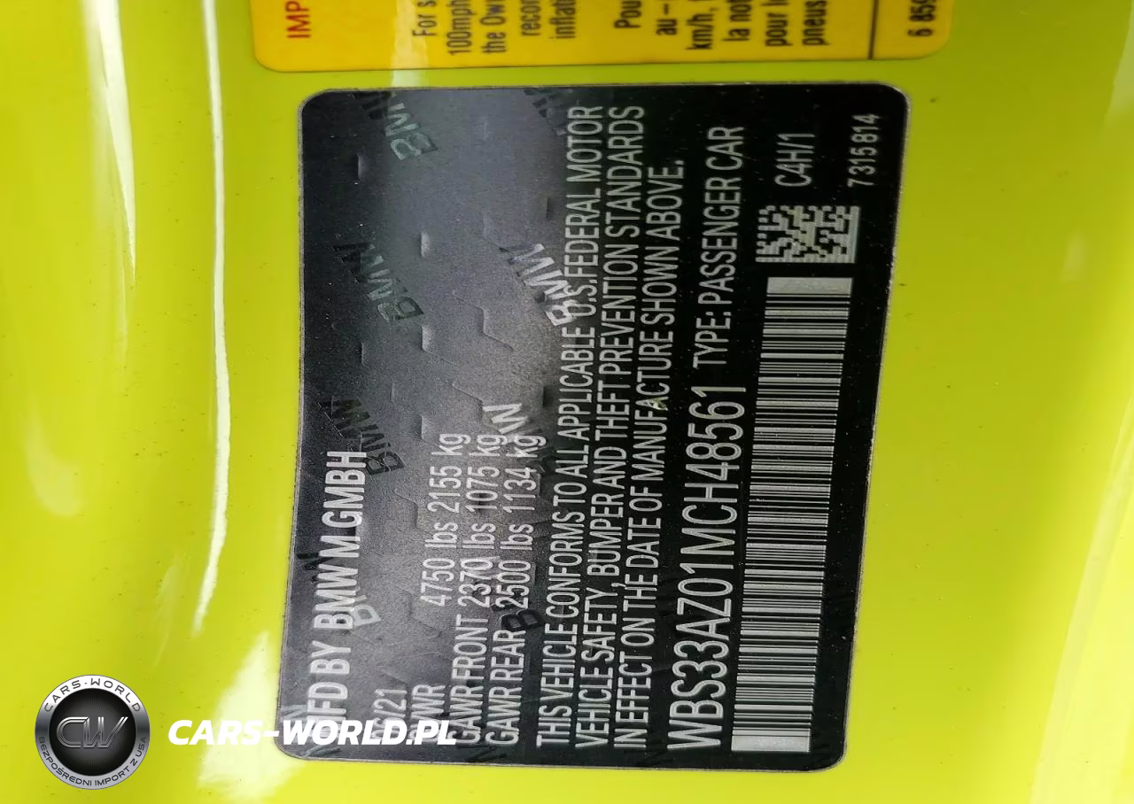2021 BMW M4 Competition VIN:WBS33AZ01MCH48561 - 13
