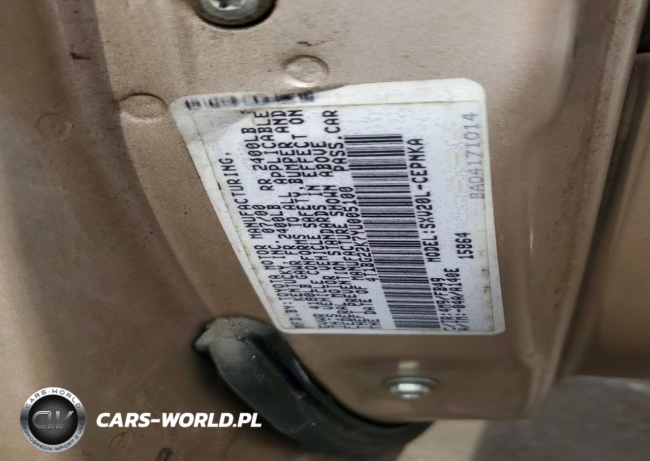 2000 Toyota Camry Le VIN:4T1BG22K7YU005100 - 12