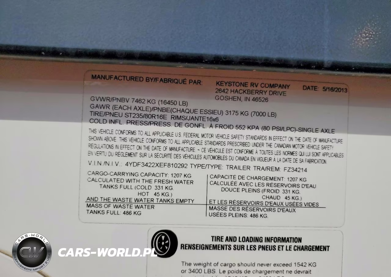 2014 Keystone Fuzion Camper VIN:4YDF3422XEF810292 - 10