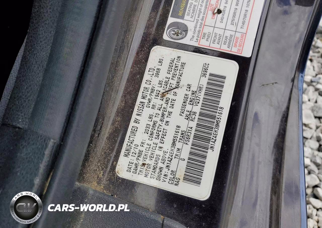 2011 Nissan 370Z Base VIN:JN1AZ4EH3BM551618 - 12