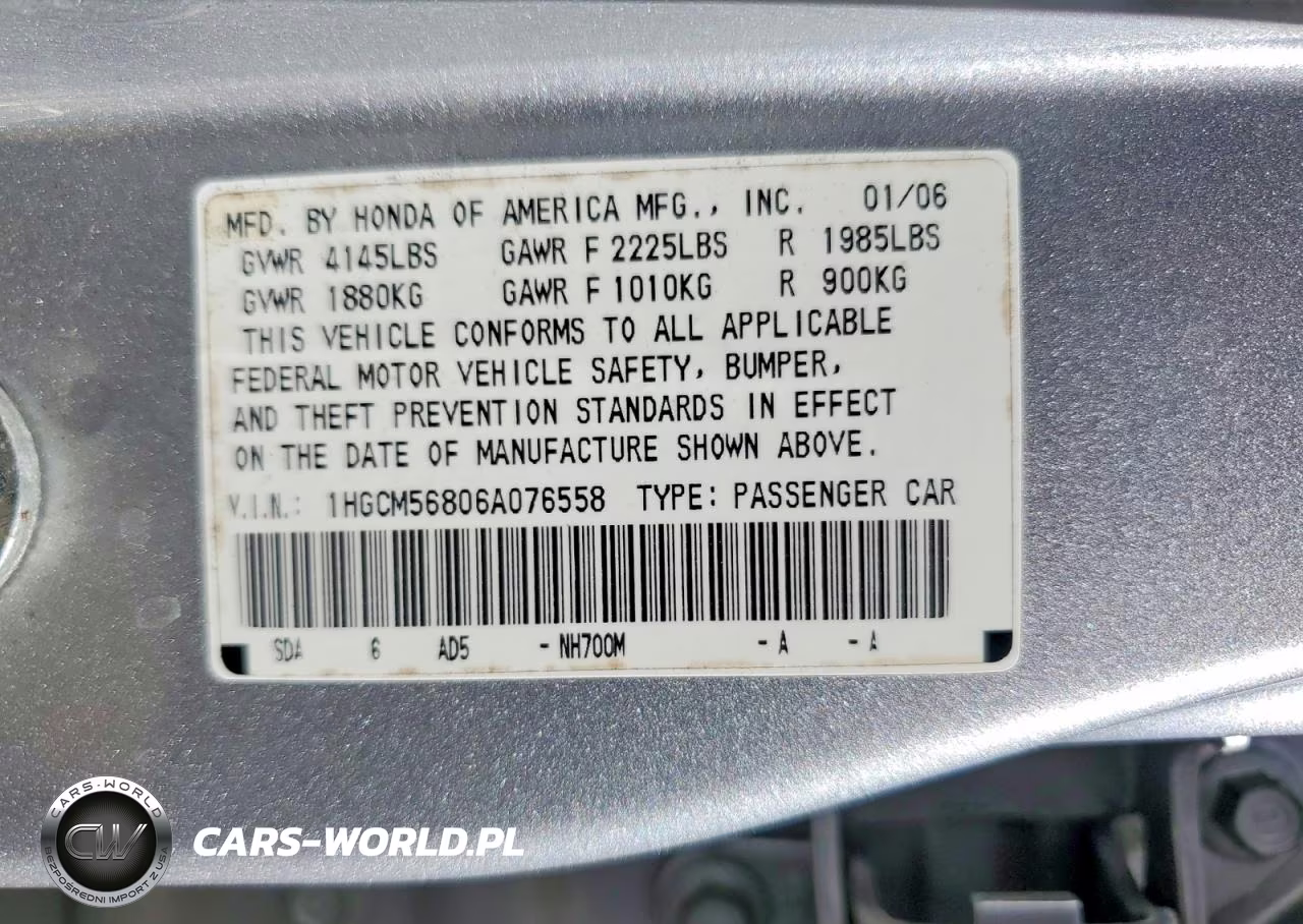 2006 Honda Accord Ex VIN:1HGCM56806A076558 - 12