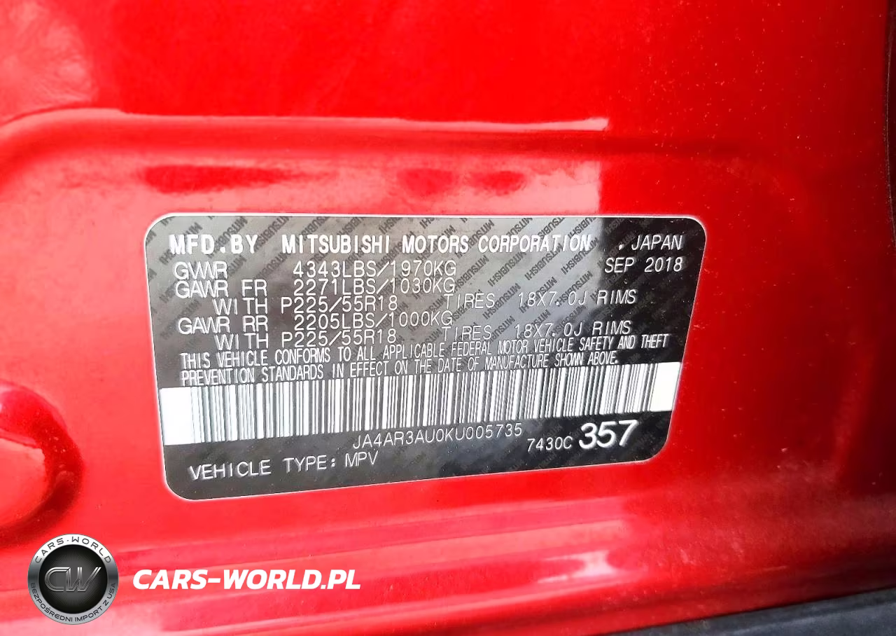 2019 Mitsubishi Outlander Sport Es VIN:JA4AR3AU0KU005735 - 13