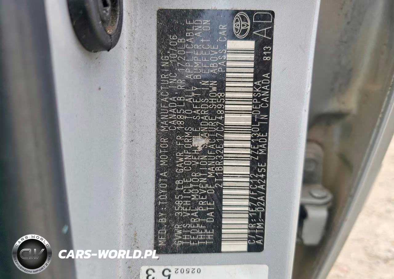 2007 Toyota Corolla Ce VIN:2T1BR32E17C748958 - 12