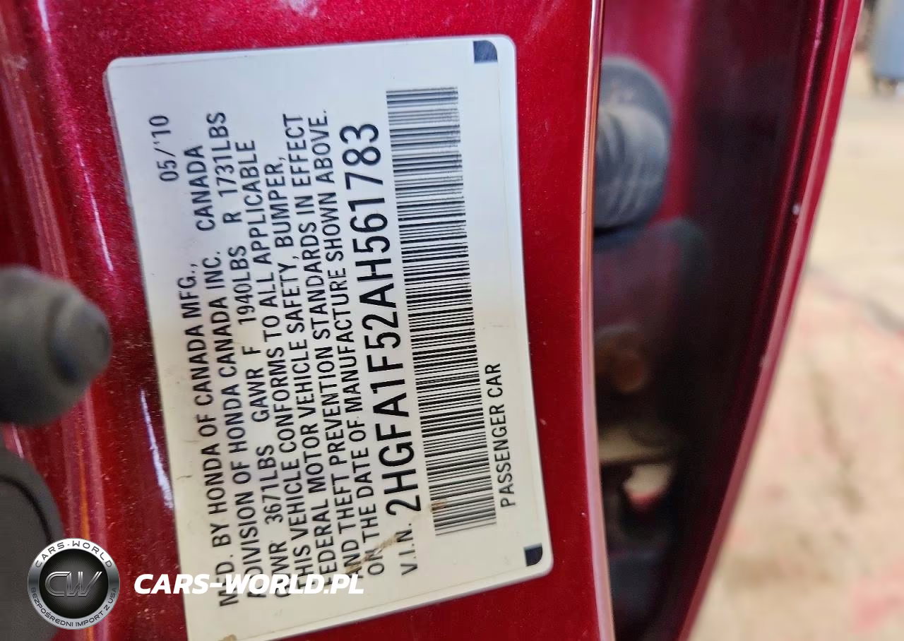 2010 Honda Civic Lx VIN:2HGFA1F52AH561783 - 12