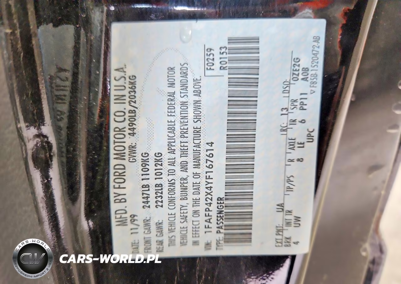 2000 Ford Mustang Gt VIN:1FAFP42X4YF167614 - 13