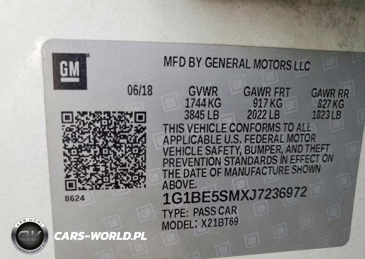 2018 Chevrolet Cruze Lt VIN:1G1BE5SMXJ7236972 - 12
