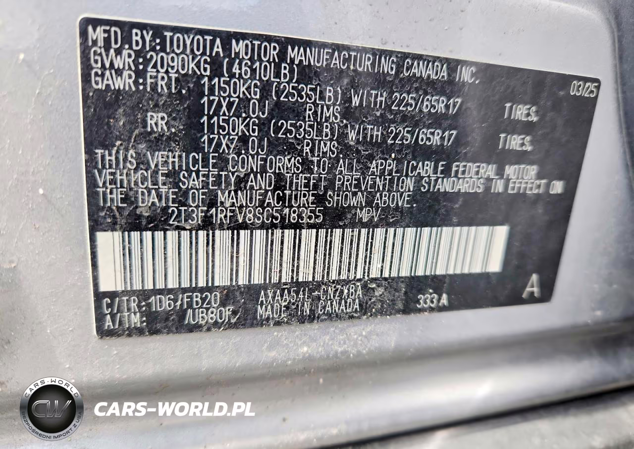 2025 Toyota Rav4 Le VIN:2T3F1RFV8SC518355 - 14