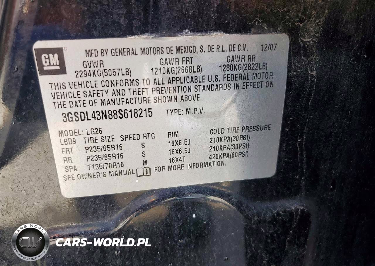 2008 Saturn Vue Xe VIN:3GSDL43N88S618215 - 13