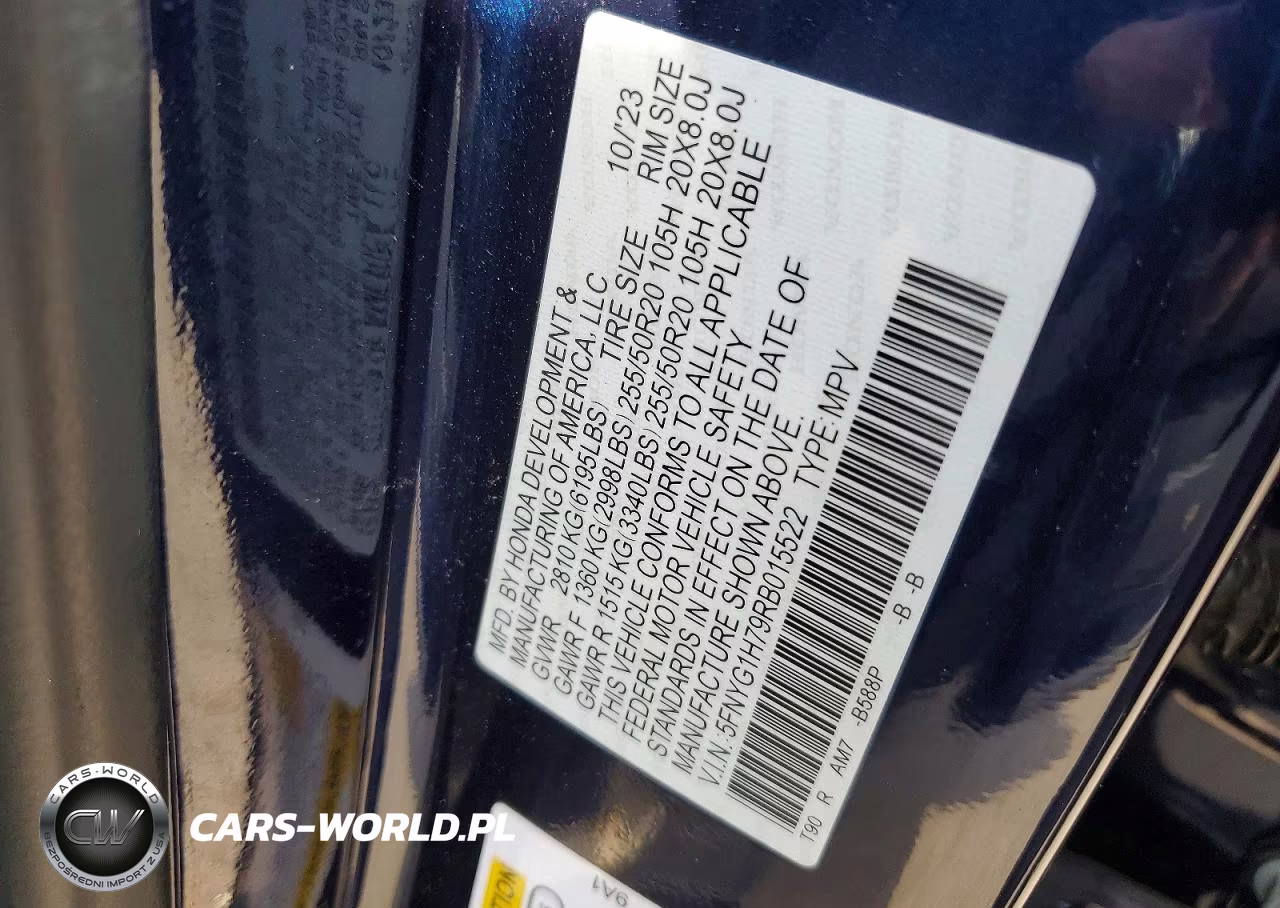 2024 Honda Pilot Touring VIN:5FNYG1H79RB015522 - 13