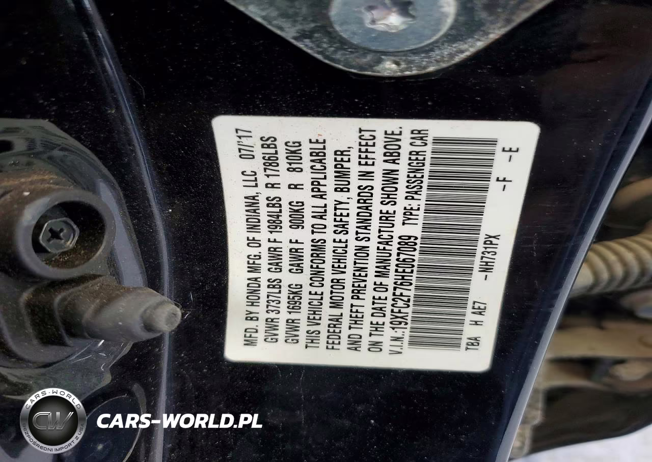 2017 Honda Civic VIN:19XFC2F76HE067089 - 12