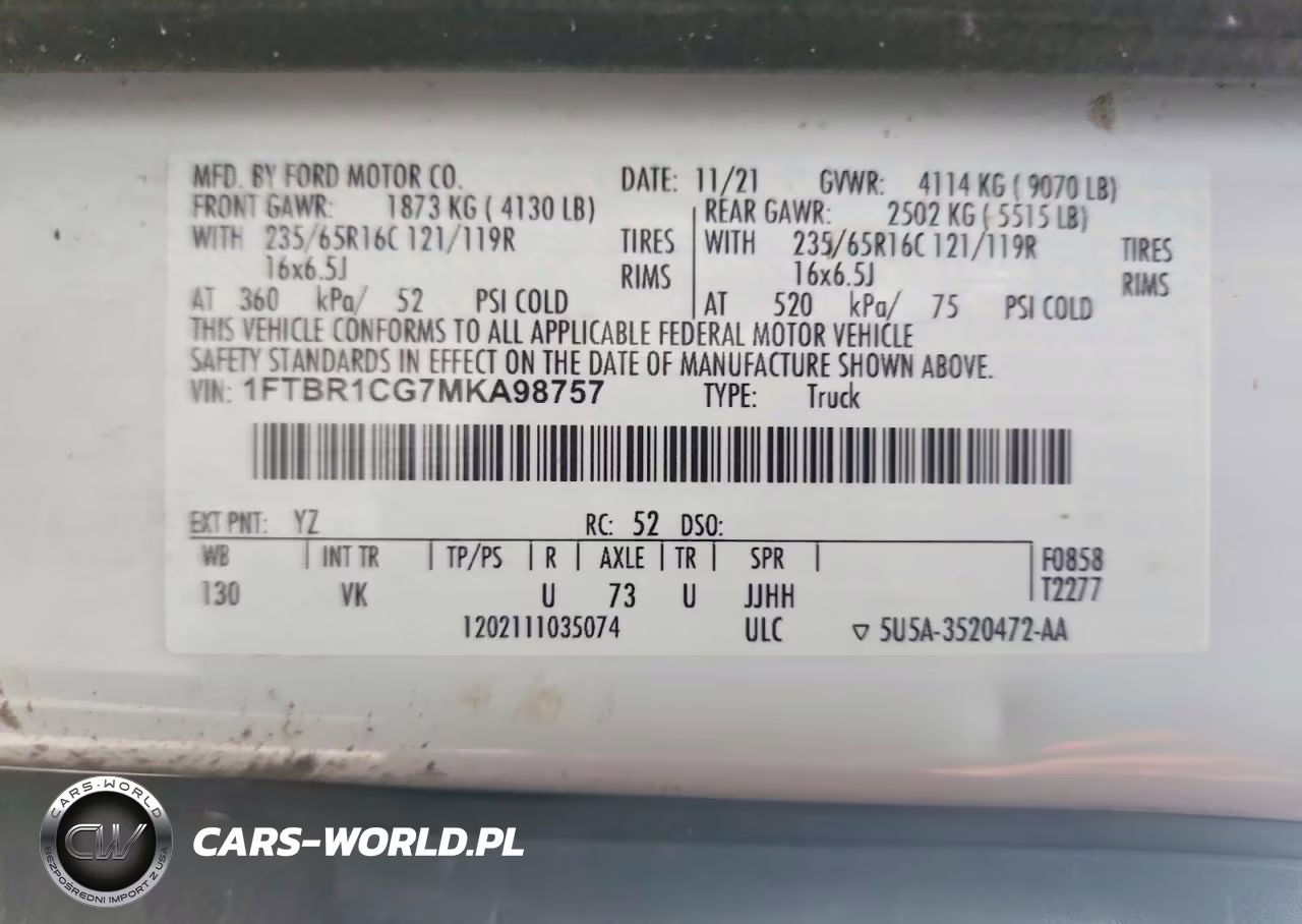 2021 Ford Transit T-250 VIN:1FTBR1CG7MKA98757 - 13