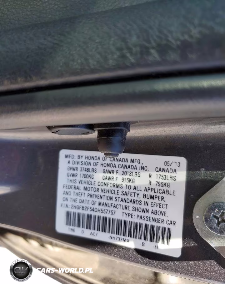 2013 Honda Civic Lx VIN:2HGFB2F54DH557757 - 12