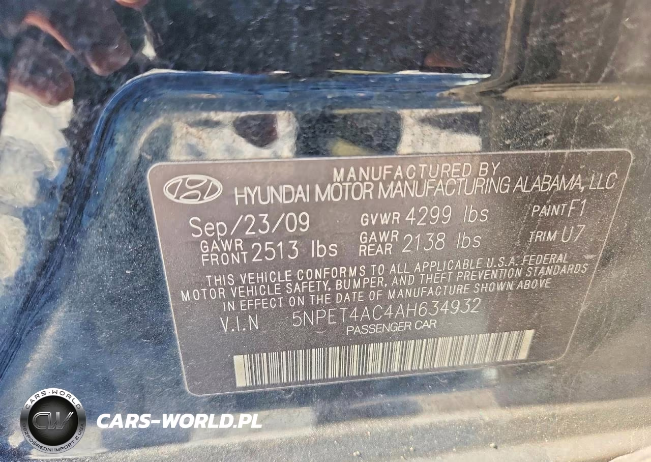 2010 Hyundai Sonata Gls VIN:5NPET4AC4AH634932 - 12
