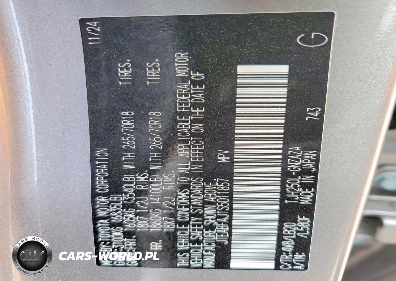 2025 Toyota Land Cruiser Base VIN:JTEABFAJ1S5011857 - 13