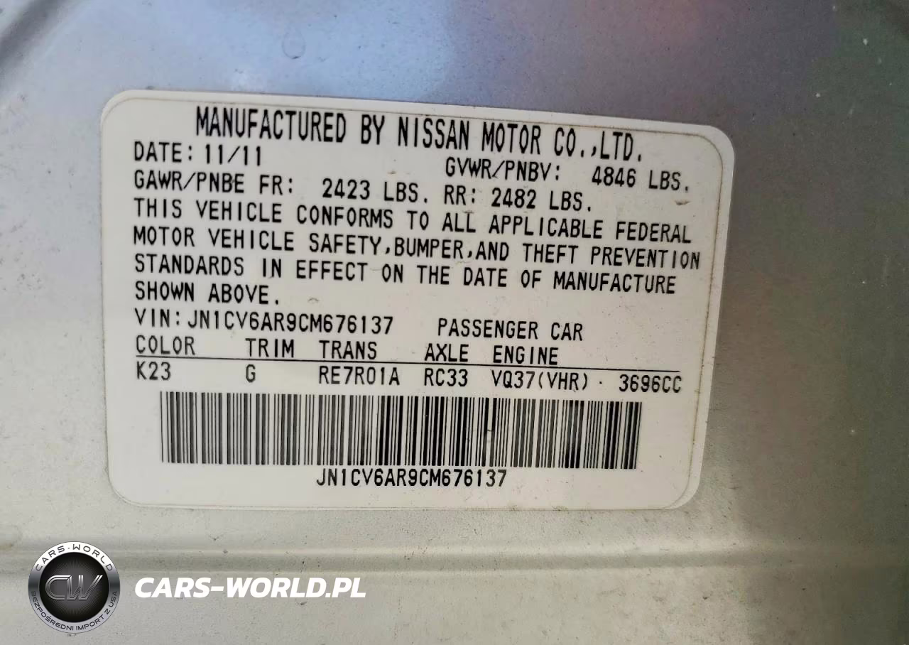 2012 Infiniti G37 Sedan X VIN:JN1CV6AR9CM676137 - 12