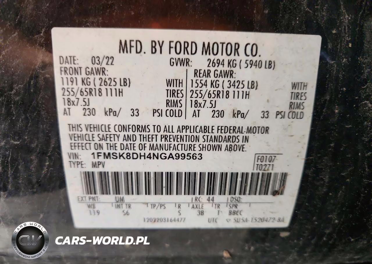 2022 Ford Explorer Xlt VIN:1FMSK8DH4NGA99563 - 13