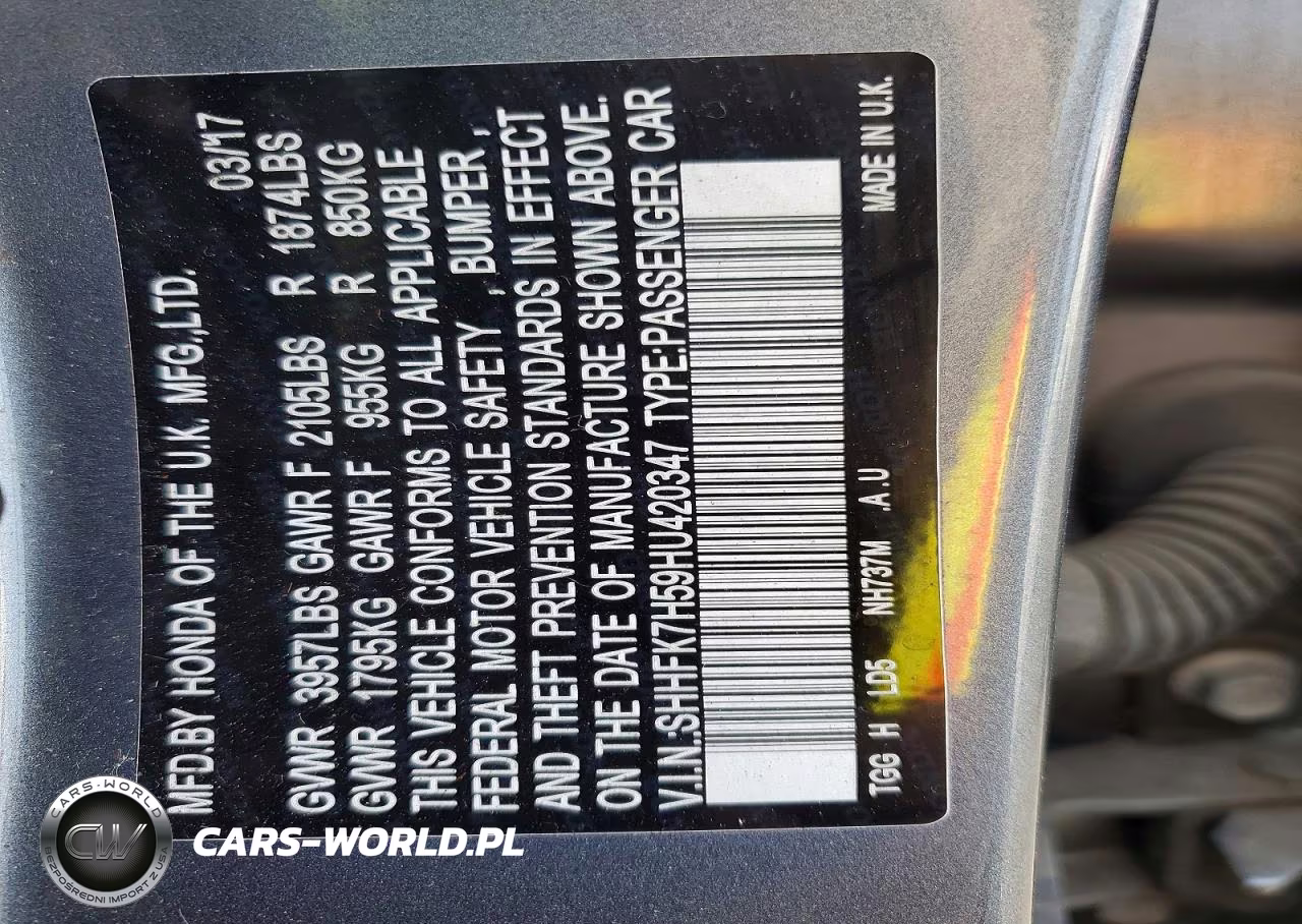 2017 Honda Civic Ex VIN:SHHFK7H59HU420347 - 12