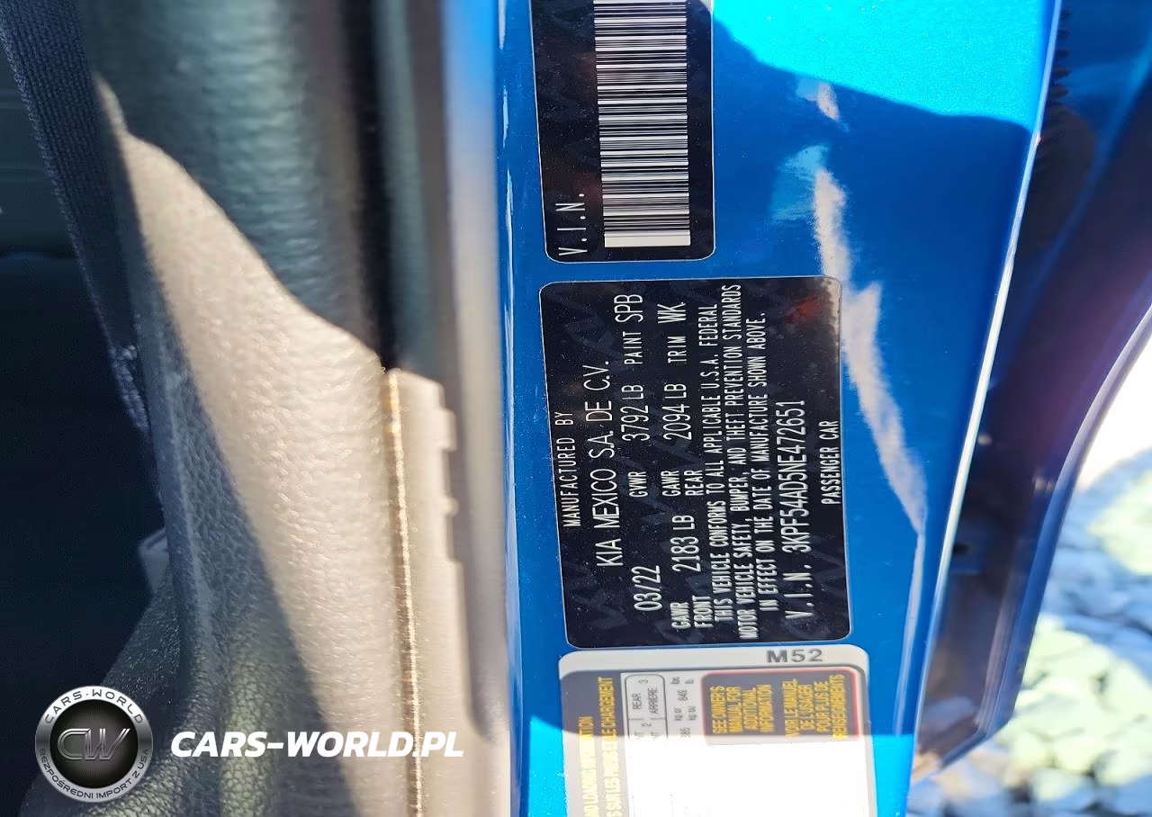 2022 Kia Forte Gt Line VIN:3KPF54AD5NE472651 - 12