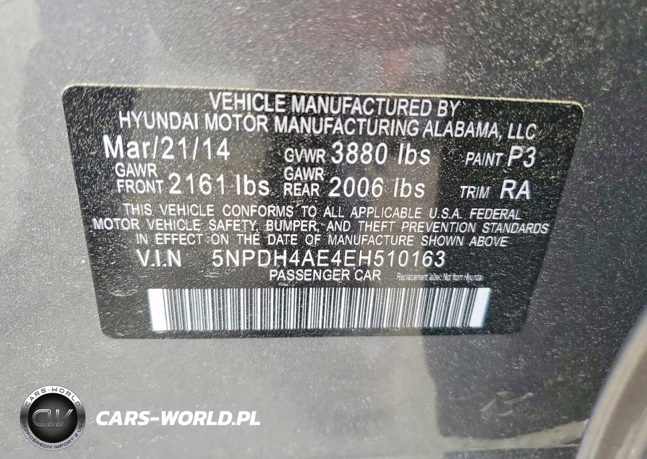 2014 Hyundai Elantra Se VIN:5NPDH4AE4EH510163 - 12