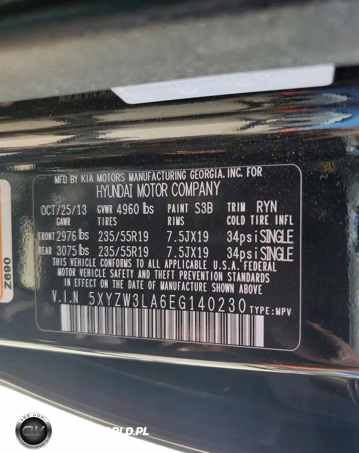 2014 Hyundai Santa Fe VIN:5XYZW3LA6EG140230 - 13