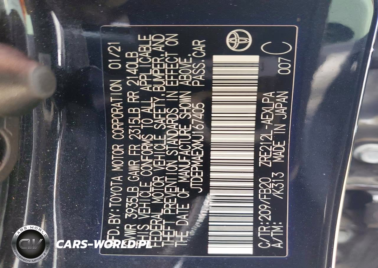2021 Toyota Corolla Le VIN:JTDEPMAEXMJ167405 - 14