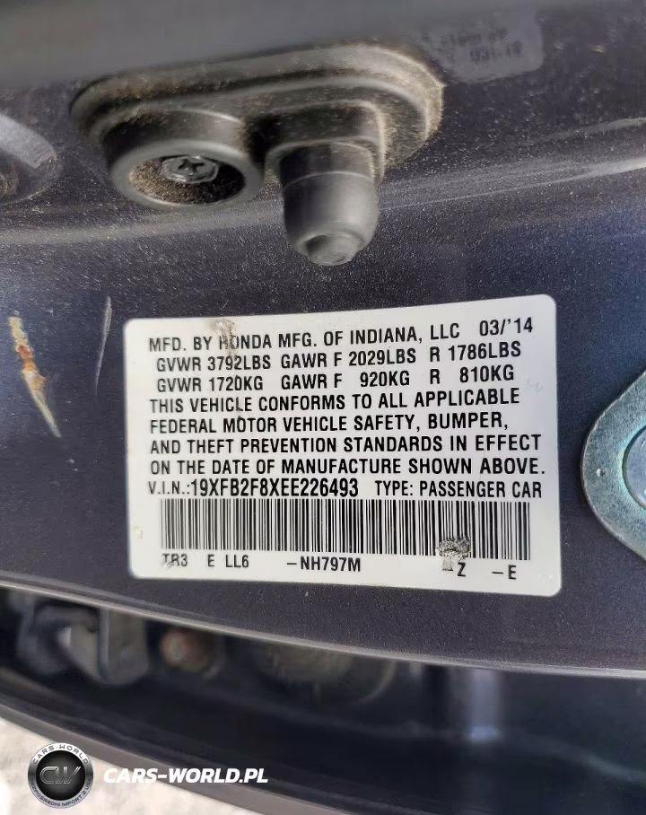 2014 Honda Civic Ex VIN:19XFB2F8XEE226493 - 13