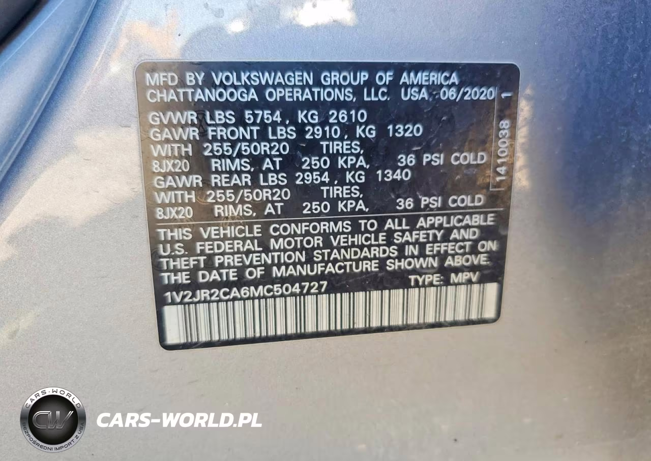 2021 Volkswagen Atlas Se VIN:1V2JR2CA6MC504727 - 14