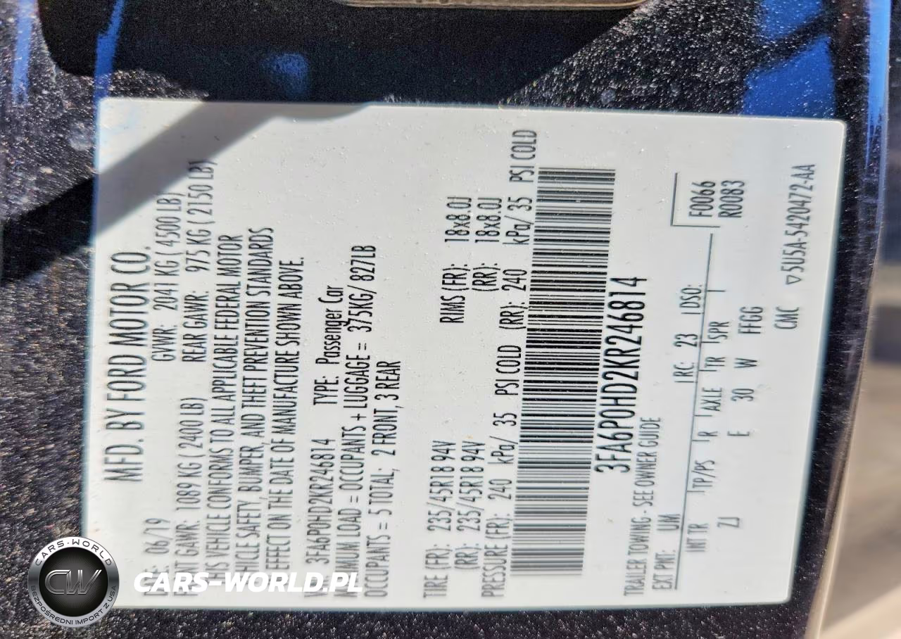 2019 Ford Fusion Se VIN:3FA6P0HD2KR246814 - 12