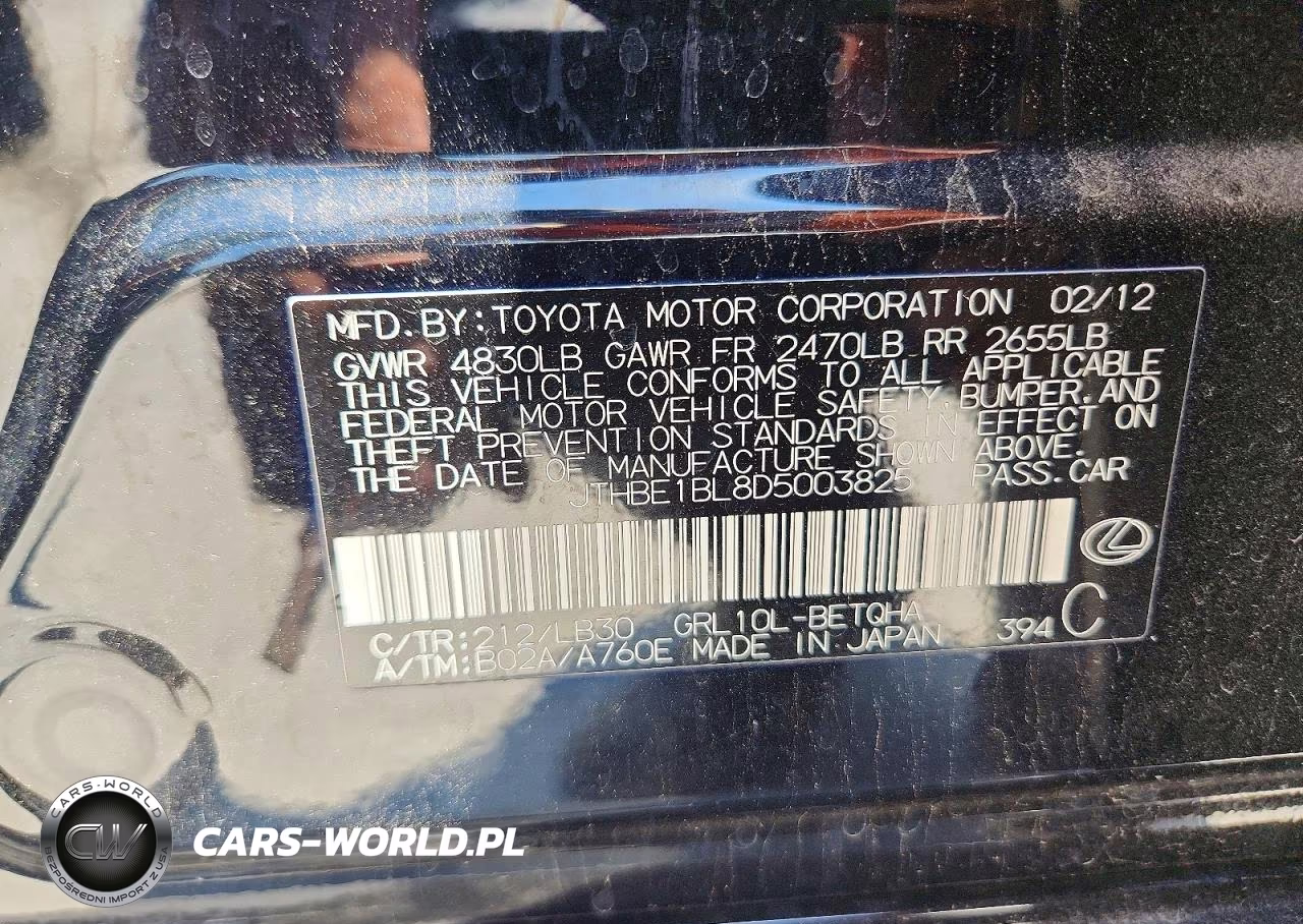2013 Lexus Gs 350 VIN:JTHBE1BL8D5003825 - 13