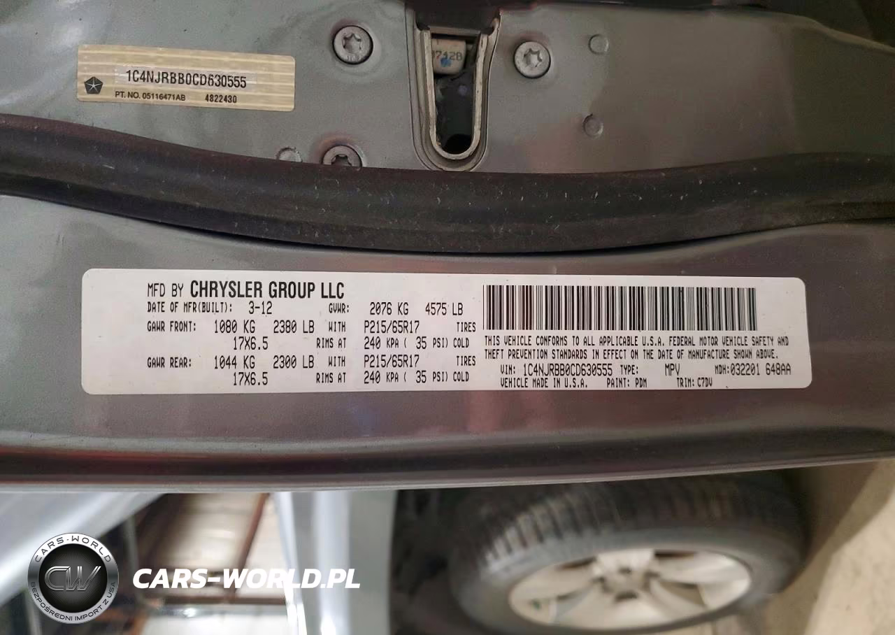 2012 Jeep Patriot Sport VIN:1C4NJRBB0CD630555 - 13