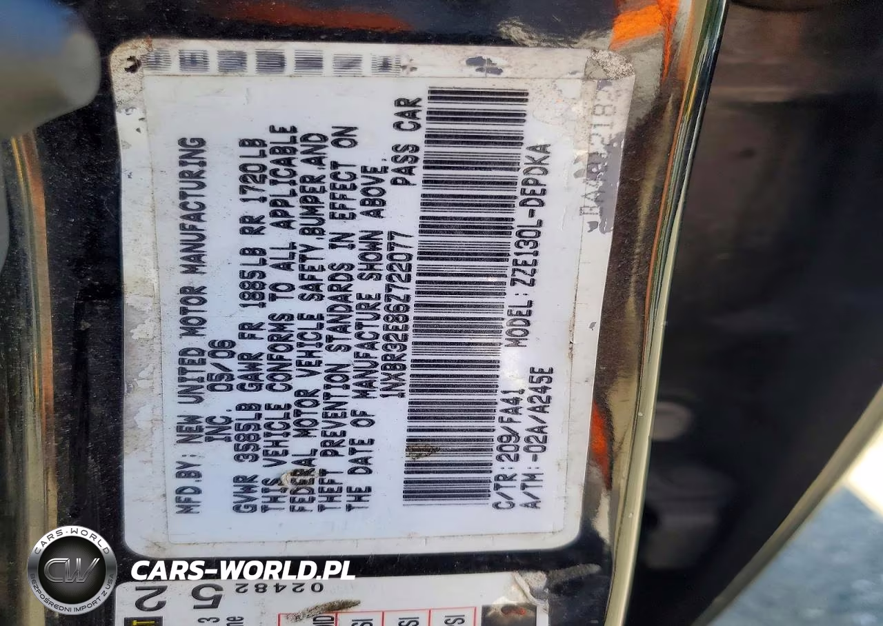 2006 Toyota Corolla Ce VIN:1NXBR32E86Z722077 - 12