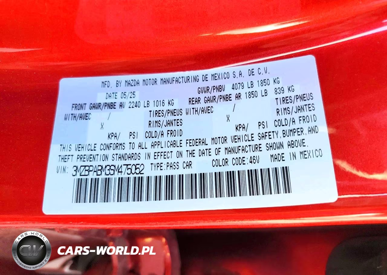 2025 Mazda 3 Select Sport VIN:3MZBPABM3SM475052 - 12