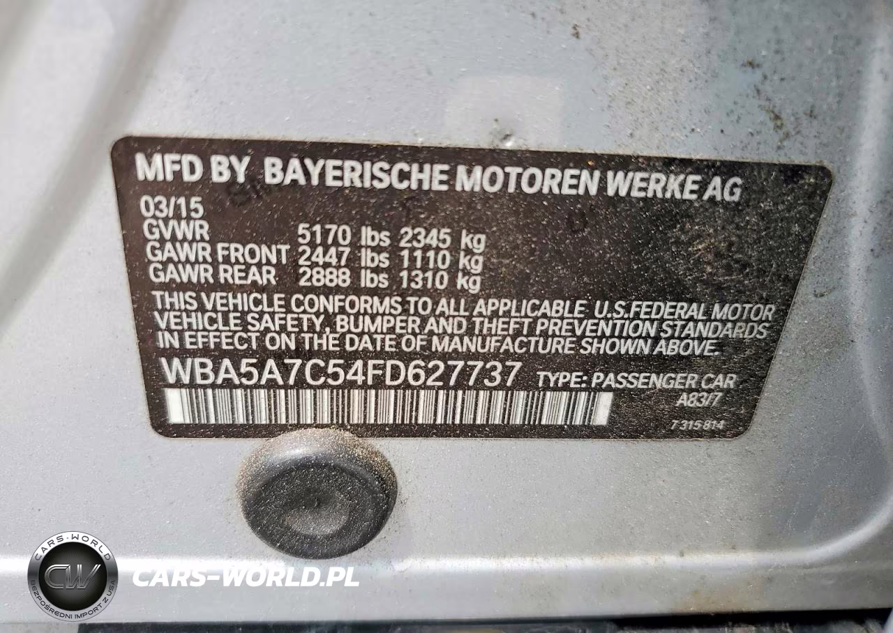 2015 BMW 528 Xi VIN:WBA5A7C54FD627737 - 13