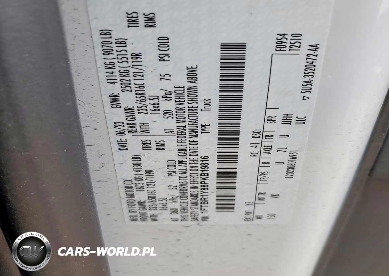 2023 Ford Transit T-250 VIN:1FTBR1Y88PKB19816 - 12