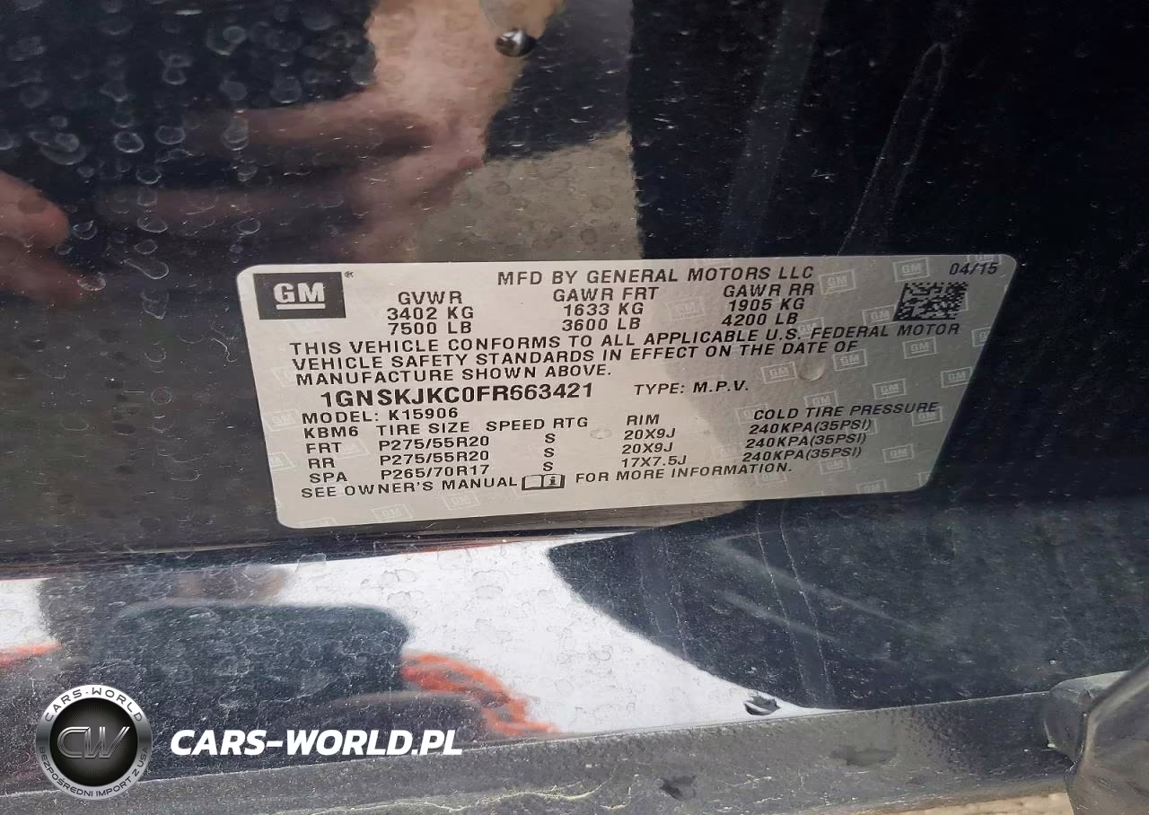 2015 Chevrolet Suburban K1500 Lt VIN:1GNSKJKC0FR663421 - 13