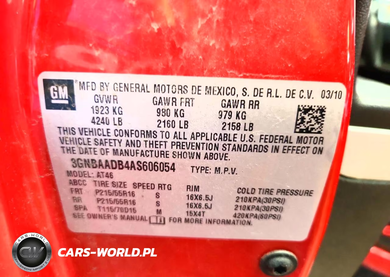 2010 Chevrolet Hhr Ls VIN:3GNBAADB4AS606054 - 12