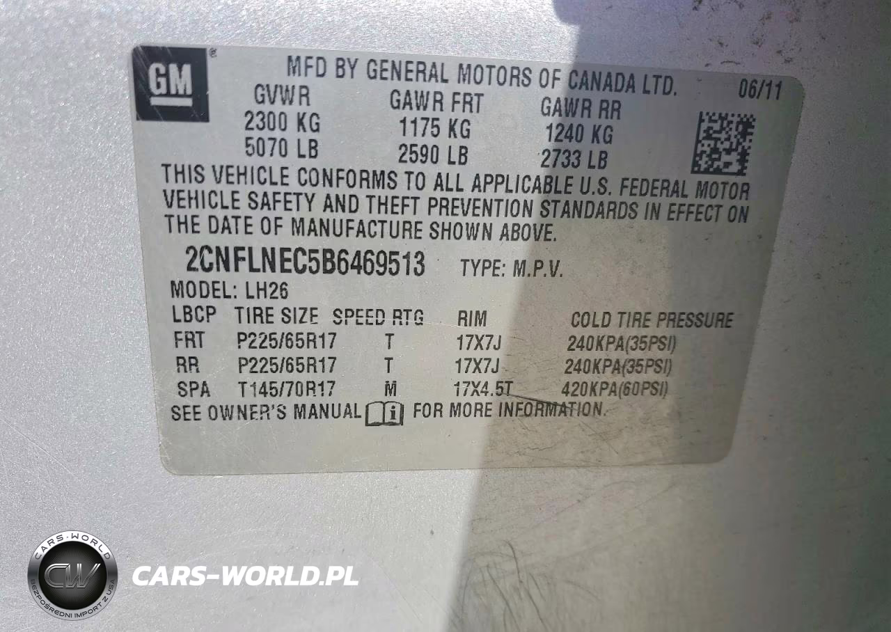 2011 Chevrolet Equinox Lt VIN:2CNFLNEC5B6469513 - 13