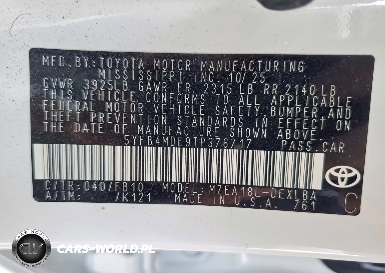 2026 Toyota Corolla Le VIN:5YFB4MDE9TP376717 - 12