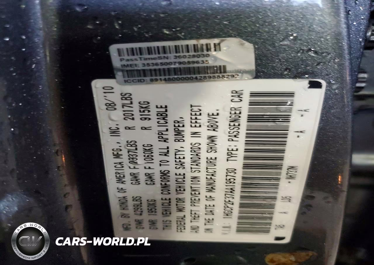 2010 Honda Accord Lx VIN:1HGCP2F37AA195730 - 12