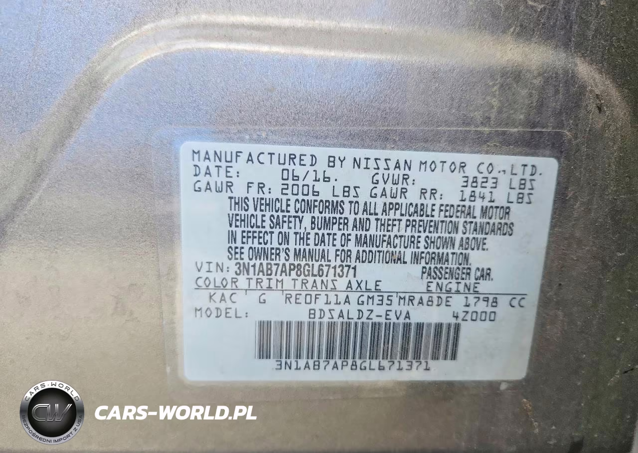 2016 Nissan Sentra Sv VIN:3N1AB7AP8GL671371 - 12