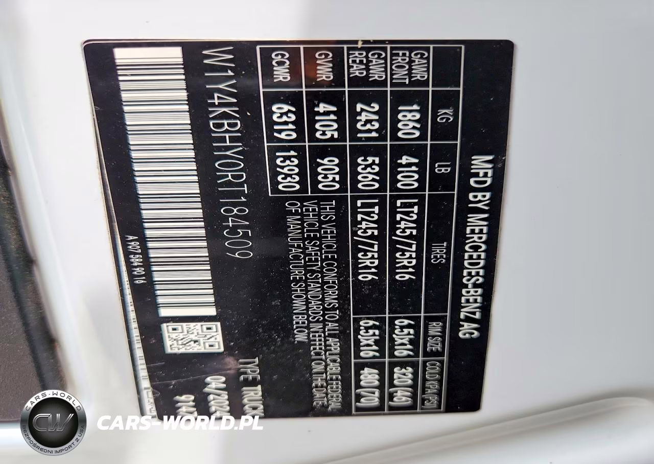2024 Mercedes Benz Sprinter 2500 907 (Vs30) Delivery Van VIN:W1Y4KBHY0RT184509 - 13