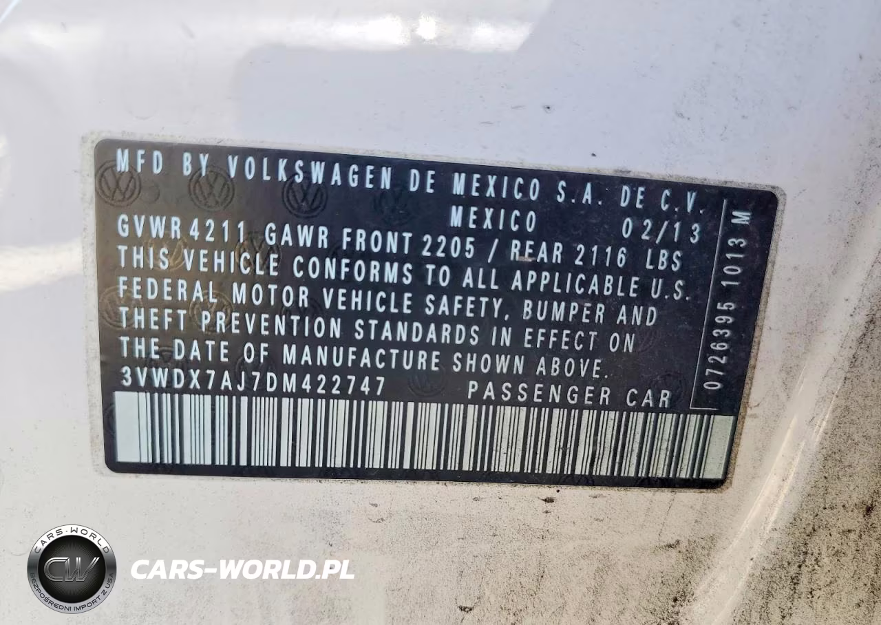 2013 Volkswagen Jetta Se VIN:3VWDX7AJ7DM422747 - 12