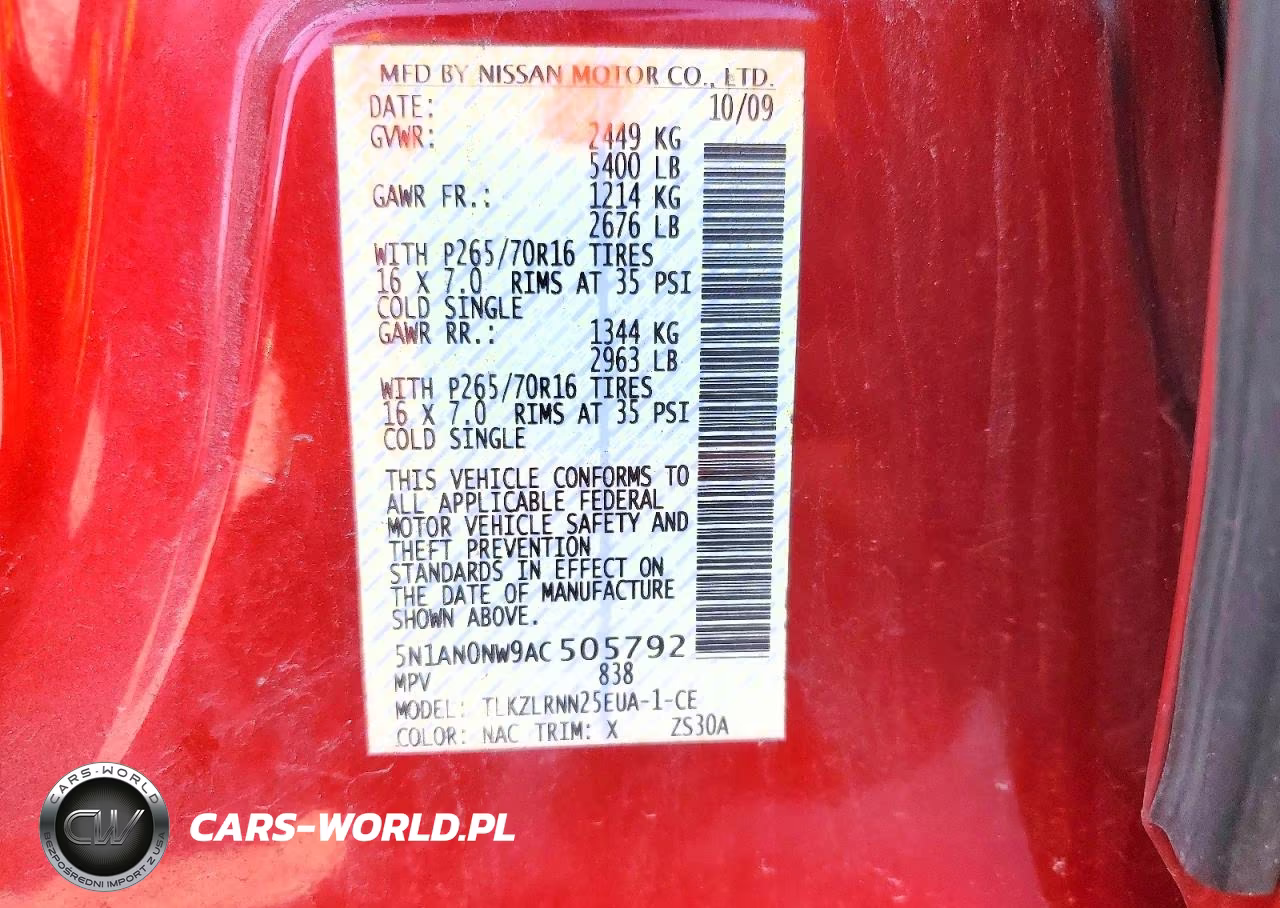 2010 Nissan Xterra X VIN:5N1AN0NW9AC505792 - 13