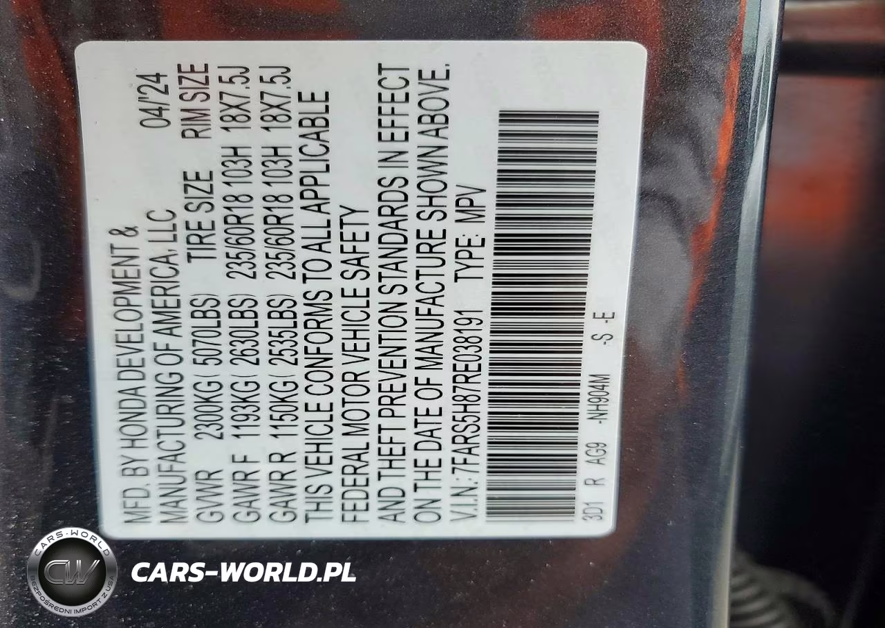 2024 Honda Cr-V Sport-L VIN:7FARS5H87RE038191 - 12